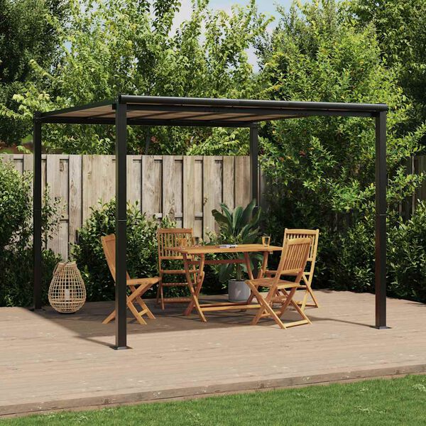 vidaXL Garden Gazebo Anthracite Aluminum 10ft x 10ft