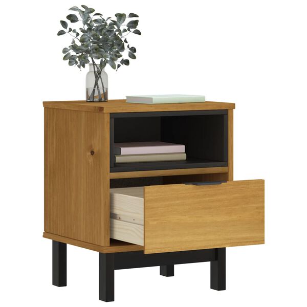 vidaXL Bedside Cabinet Oak Solid pine wood, engineered wood, plastic
