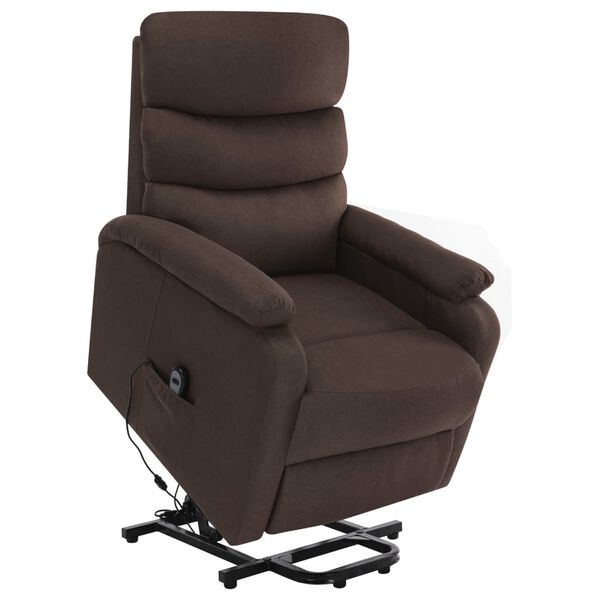 vidaXL Power Lift Massage Recliner Brown Fabric