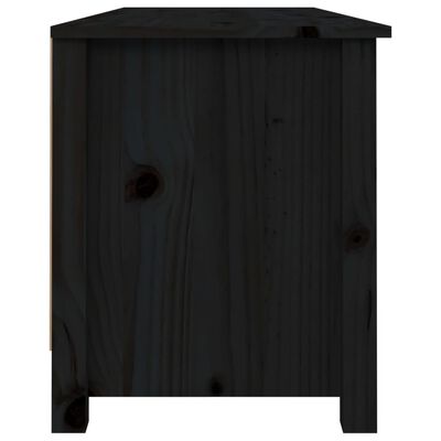 vidaXL Shoe Bench Black 43.3"x15"x17.9" Solid Wood Pine