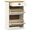 vidaXL Shoe Cabinet White Solid pine wood, engineered wood, metal Medium