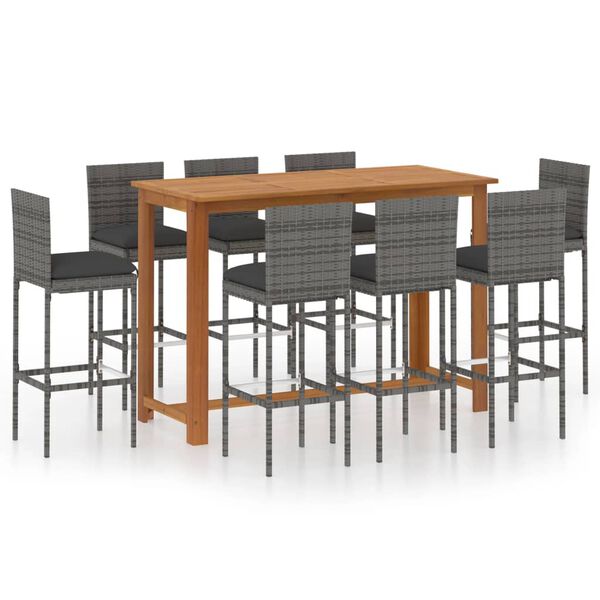 vidaXL Garden Bar Set Gray, Anthracite