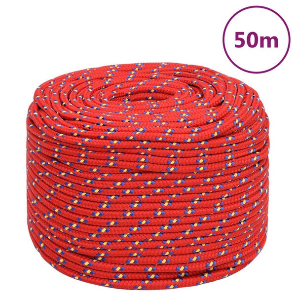 vidaXL Boat Rope Red 0.31 " 164.0 ' Polypropylene