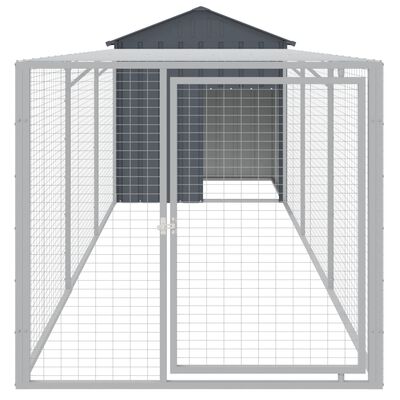 vidaXL Chicken Cage with Run Anthracite 46.1"x159.4"x48.4" Galvanized Steel