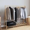 vidaXL Clothes Rack Bamboo Varnished Bamboo Medium Foldable