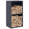 vidaXL Firewood Rack Anthracite 15.7x11.8x29.5" Cold-rolled steel