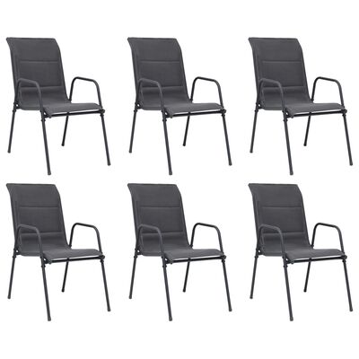 vidaXL Stackable Patio Chairs 6 pcs Steel and Textilene Anthracite