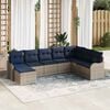 vidaXL Garden Sofa Set Grey Poly Rattan