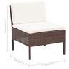 vidaXL Garden Lounge Set Brown PE rattan Compact Modular