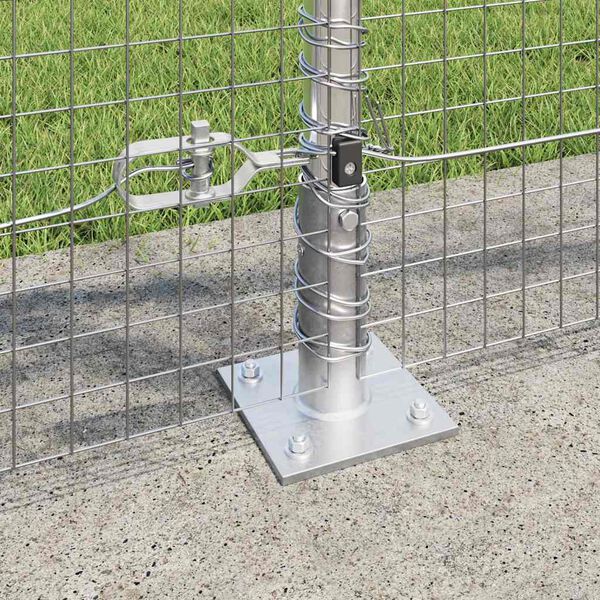 vidaXL Fence with Posts Silver 39.4" x 984.3" Steel
