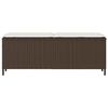 vidaXL Patio Bench with Cushion Brown 43.3x11.8x15.9" Poly Rattan