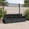 vidaXL Garden Sofa Set Black PE rattan 98.4 x 24.4 x 27.2 in Modular