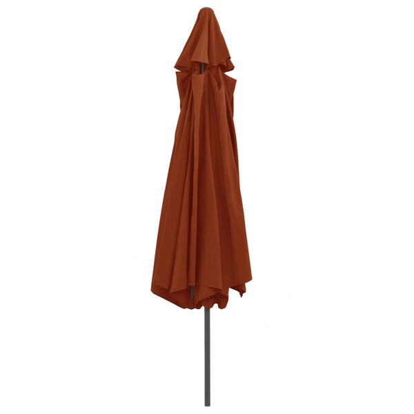 vidaXL Garden Parasol Terracotta Polyester, Metal Large