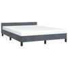 vidaXL Bed Frame With Headboard Dark grey Velvet, plywood, engineered wood