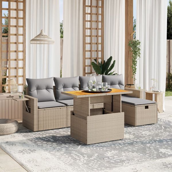 vidaXL Garden Sofa Set Beige