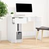 vidaXL Desk High gloss white Engineered wood Desk Rectangular