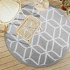 vidaXL Outdoor Carpet Grey Polypropylene Ø63.0 in Reversible Area Rug