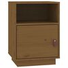 vidaXL Bedside Cabinet Set of 2 Honey Brown Solid pine wood, faux leather