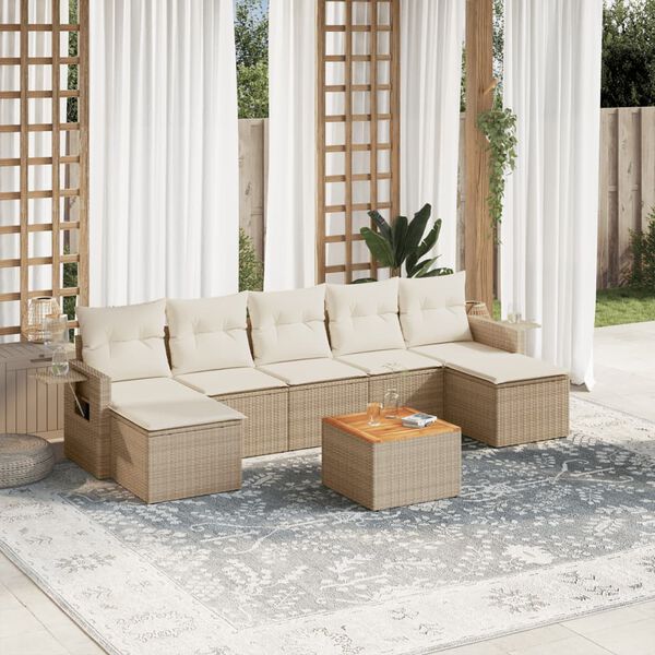vidaXL Garden Sofa Set Beige