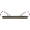 vidaXL Sunbed Grey PE Rattan Large Adjustable Armrests