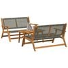 vidaXL Garden Chairs with Table 3 pcs Gray 35.4" x 17.7" x 15.7