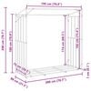 vidaxL Firewood Rack with Rain Cover 200x80x200 cm Galvanised Steel