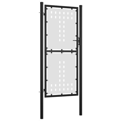 vidaXL Single Door Fence Gate 39.4" x 68.9" Black
