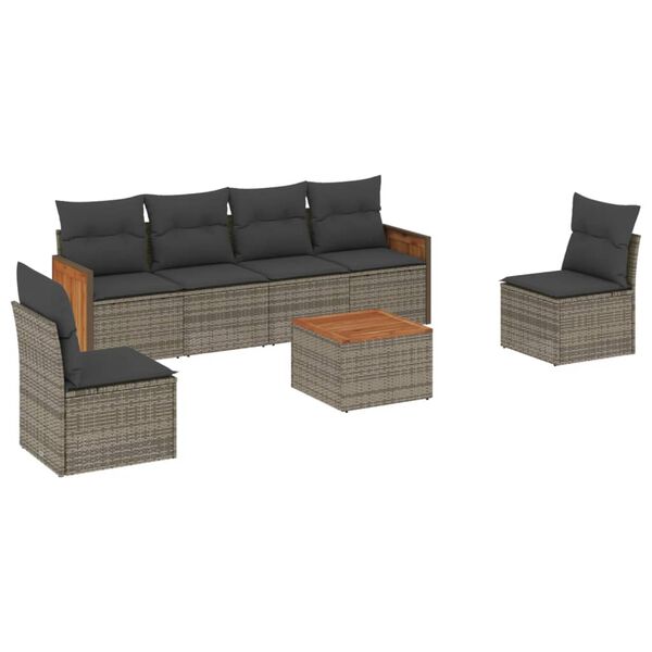 vidaXL Garden Sofa Set Grey