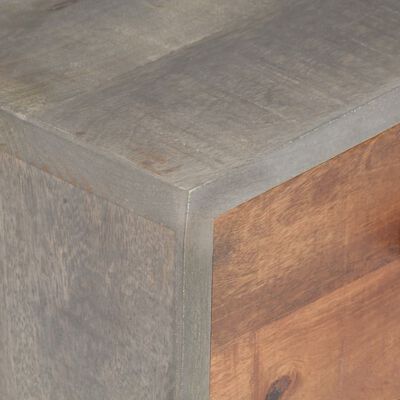 vidaXL Bedside Cabinet Gray 15.7"x11.8"x19.7" Solid Rough Mango Wood