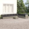 vidaXL 9 Piece Patio Lounge Set with Cushions Gray Poly Rattan