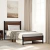 vidaXL Bed Frame Brown Oak Steel, Engineered Wood Twin Bed Frame