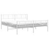vidaXL Metal Bed Frame White Powder-Coated Steel 76 x 80 in