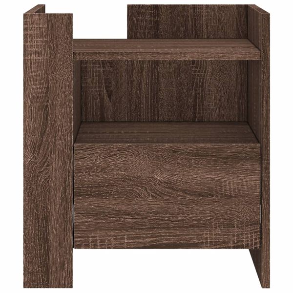 vidaXL Bedside Cabinet Brown Oak Engineered Wood 17.7x19.7x19.7 in