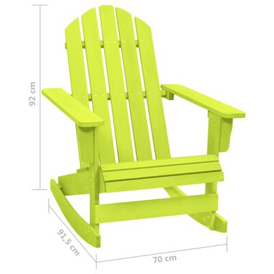 vidaXL Patio Adirondack Rocking Chair Solid Fir Wood Green