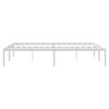 vidaXL Bed Frame White Powder-coated steel King Size Bed Frame
