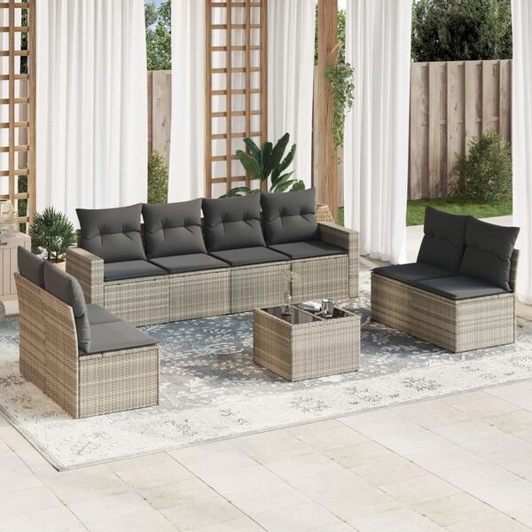 vidaXL Garden Sofa Set Light Grey, Dark Grey