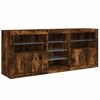 vidaXL Sideboard with LED Lights Smoked Oak 63.8"x14.6"x26.4"