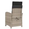 vidaXL Reclining Garden Chair Set of 2 Light grey PE rattan Adjustable