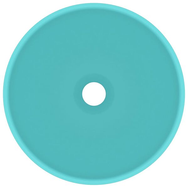 vidaXL Luxury Bathroom Basin Round Matt Light Green 12.8x5.5" Ceramic