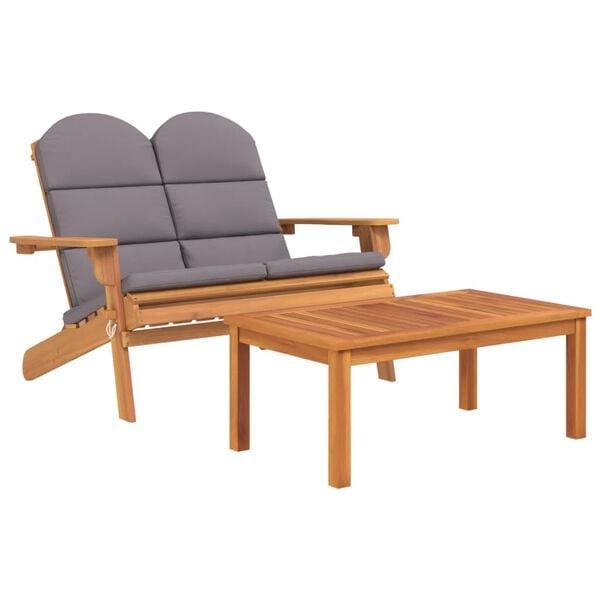 vidaXL Garden Lounge Set Dark grey Solid_acacia_wood Medium Foldable