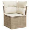 vidaXL Garden Sofa Set Beige PE Rattan Large Adjustable Armrests