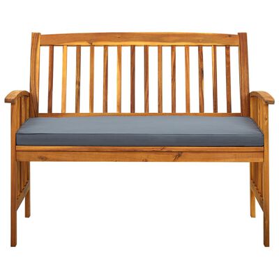 vidaXL Patio Bench with Cushion 46.9" Solid Acacia Wood