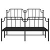 vidaXL Bed Frame Black Powder-coated steel Double Bed Frame