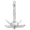 vidaXL Folding Anchor with Rope Silver 1.5 lb Hot Dip Galvanized Cast Iron