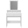 vidaXL Dressing Table White Engineered wood, glass Medium Dressing Table