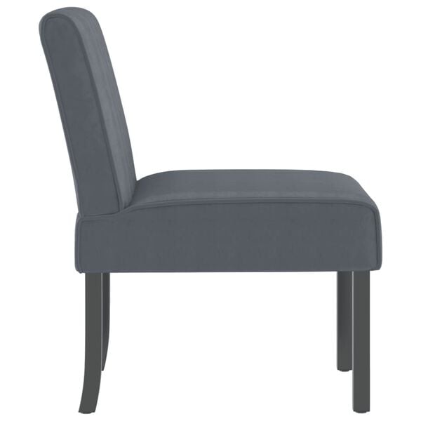vidaXL Slipper Chair Dark Grey Velvet, Solid Wood, Plywood Single