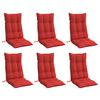 vidaXL Highback Chair Cushion Set of 6 Red Oxford fabric (100% polyester)