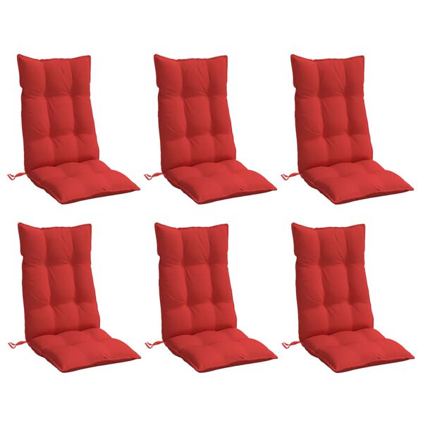 vidaXL Highback Chair Cushion Set of 6 Red Oxford fabric (100% polyester)