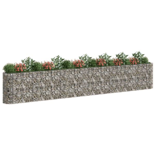 vidaXL Gabion Raised Bed Silver Galvanized iron Large Durable