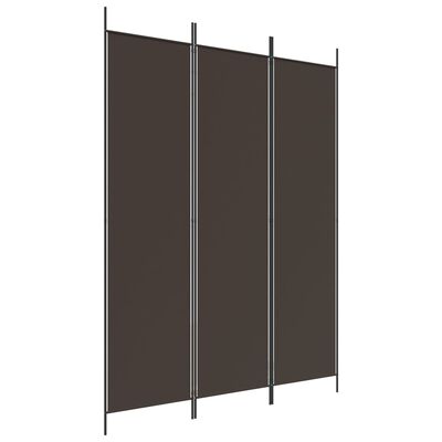 vidaXL 3-Panel Room Divider Brown 59.1"x78.7" Fabric